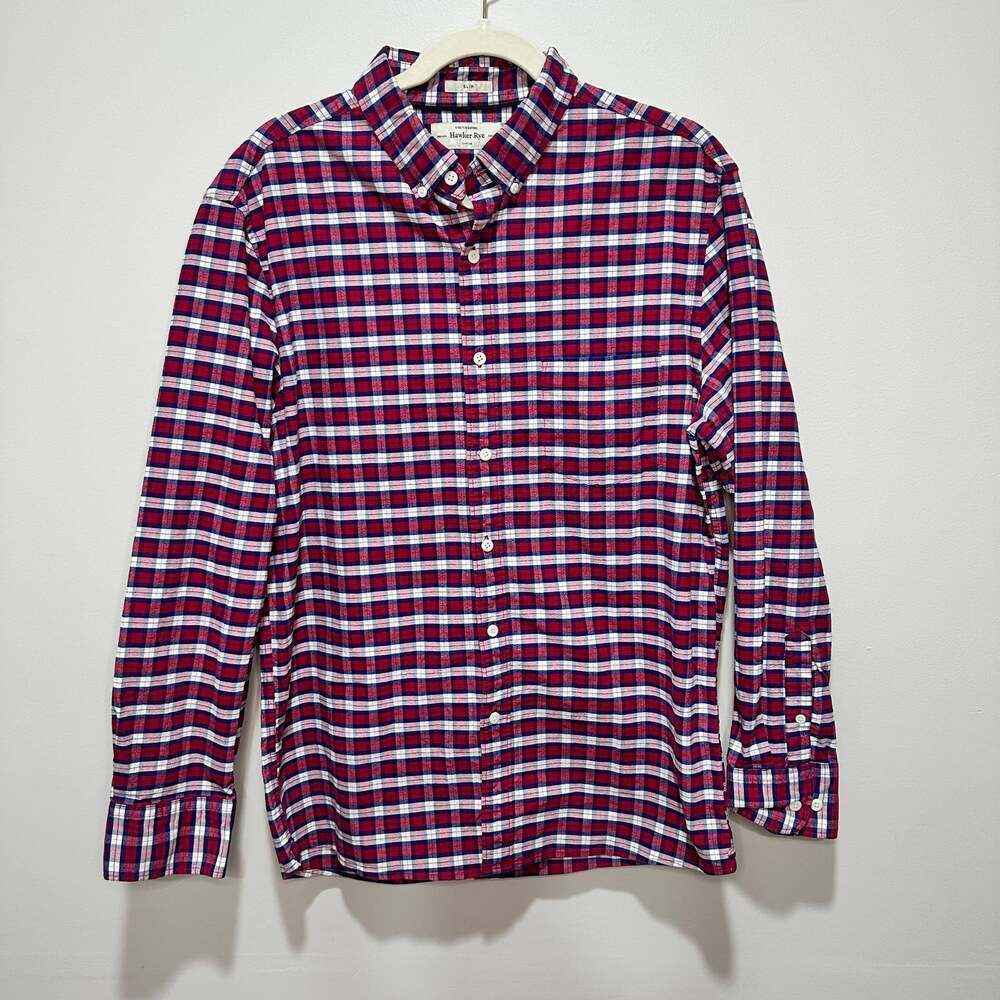 Hawker Rye Plaid Button Down Shirt, Sz LShort